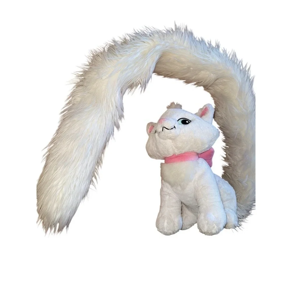 Disney‎ Parks Marie Aristocats Plush Stuffed Animal White Cat Pink Bow 48in boa